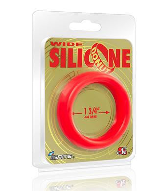 Wide Silicone Donut - Red - 1.75-Inch Diameter