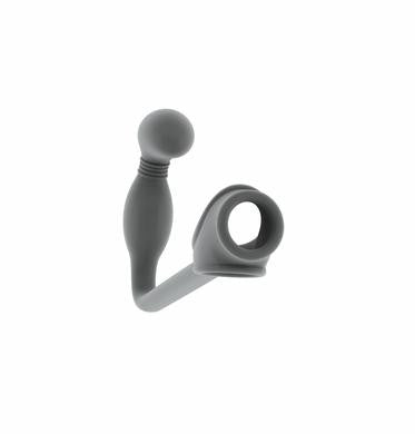 No.2 Butt Plug with Cockring - Grey