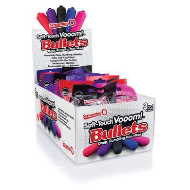 Soft-touch Vooom! Bullets - Assorted  Colors - 20 Count Display