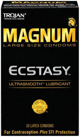 Trojan Magnum Ecstasy Ultrasmooth Lubricant Condoms - 10 Pack