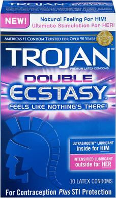 Trojan Double Ecstasy  Condoms - 10 Pack