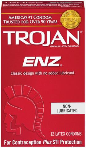 Trojan ENZ Non-Lubricated Condoms - 12 pack