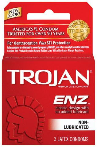 Trojan ENZ Non-Lubricated Condoms  - 3 Pack