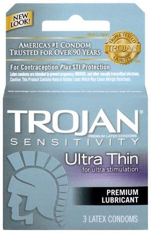 Trojan Ultra Thin Lubricated Condoms - 3 Pack