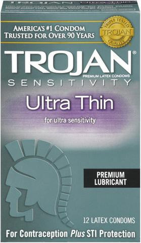 Trojan Ultra Thin Lubricated Condoms - 12 Pack