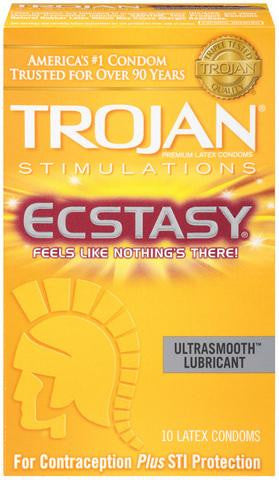 Trojan Ultra Ribbed Ecstasy Ultrasmooth - 10 Pack