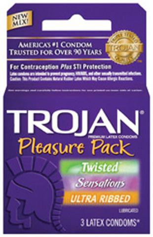 Trojan Mix Condom Pleasure - 3 Pack