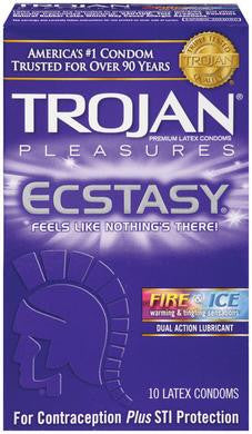 Trojan Pleasures Ecstasy  Fire and Ice - 10 Pack