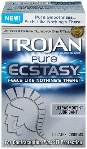 Trojan Pure Ecstasy Lubricated Condoms - 10 Pack