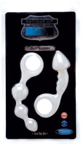 Bottoms Up Butt Silicone Anal Toy Set - Clear