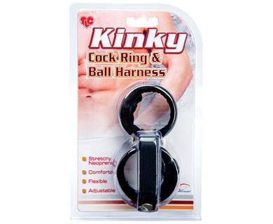 Tlc Kinky Cock Ring And Ball Harness - Neoprene