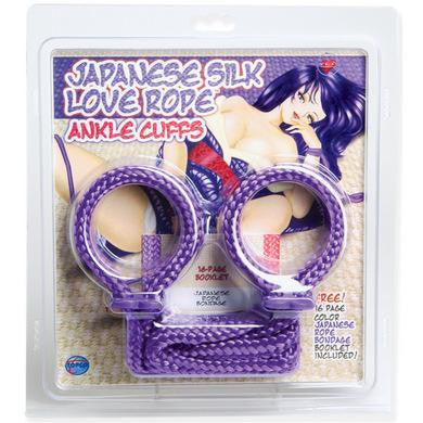 Japanese Silk Love Rope Ankle Cuffs - Purple