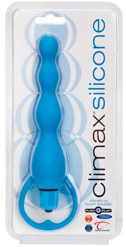 Climax Silicone Vibrating Anal Beads - Blue