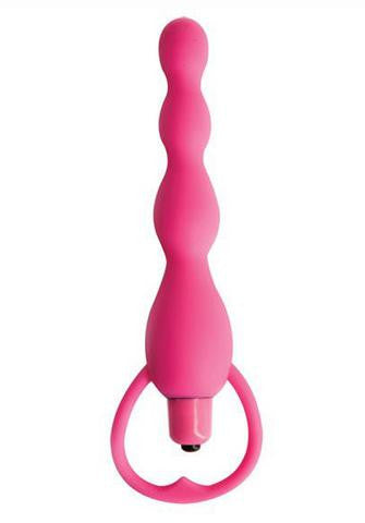 Climax Silicone Vibrating Anal Beads - Pink