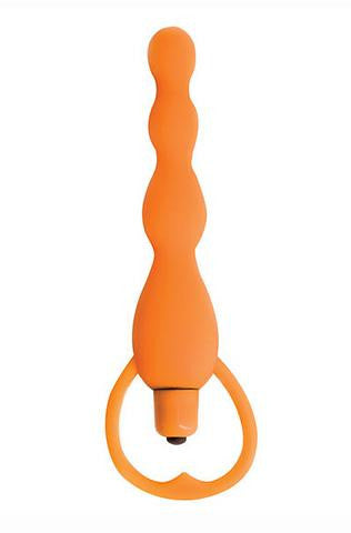 Climax Silicone Vibrating Anal Beads - Orange