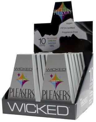 Pleasers - 12 Piece Display - Each Containing 10 Lubricant Packettes