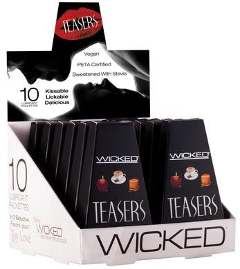 Teasers - 12 Piece Display - Each Containing 10 Lubricant Packettes