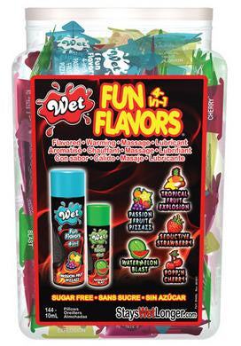 Wet Fun Flavors 4-in-1 Lube - 144 Piece Bowl 10 Ml Pillows - Assorted