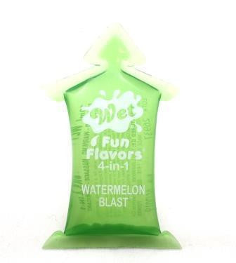 Wet Fun Flavors 4-in-1 Lube - Watermelon Blast - 10 Ml Pillow - Each